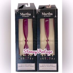 Martha Stewart Set of 4 Taper Candles Halloween Edition Skeleton Bones